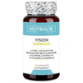 Nutralie Vision Complex 60 Cápsulas - Suplemento nutricional para la salud ocular, contiene vitaminas y antioxidantes como luteína, zeaxantina, vitamina A, C y E, zinc y bilberry; formulado para