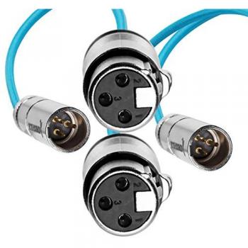 Kondor Blue Mini XLR Male to XLR Female Audio Cable (2 Pack) - 16