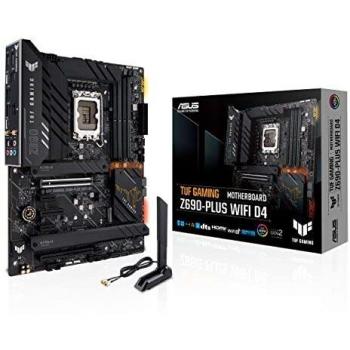 ASUS TUF Gaming Z690-PLUS WIFI D4 LGA 1700 ATX Motherboard, 15 DrMOS, PCIe 5.0, DDR4 RAM, Four M.2 slots, Intel WiFi 6, Front USB 3.2 Gen 2 Type-C, Thunderbolt 4 Support and RGB Lighting