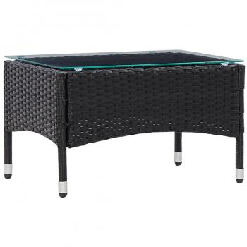 Black Poly Rattan Coffee Table 60x40x36 cm