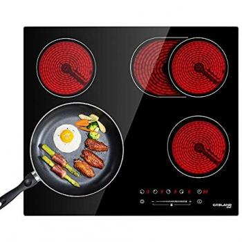Placa de Cocción Vitrocerámica Eléctrica Integrada Gasland Chef CH604BF de 60cm, 6600W, 4 Zonas, Negra