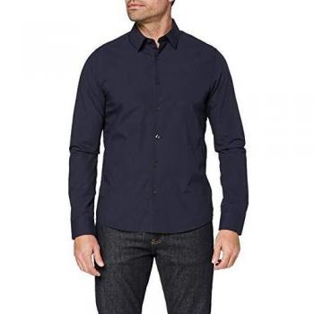 Calvin Klein CKJ Chest Logo Slim Fit Shirt Camisa, Cielo Nocturno, XS Alto para Hombre