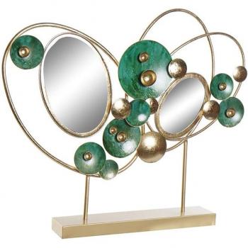 Figura Decorativa DKD Home Decor 62 x 9 x 53,3 cm Abstracto Dorado Verde