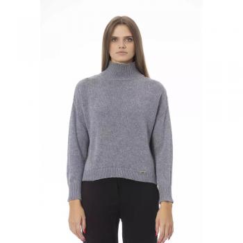 Baldinini Trend Gray Viscose Sweater - M