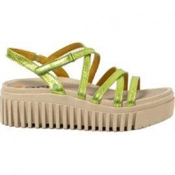 Sandalias de Piel 1576F Brighton Verde Art para Mujer