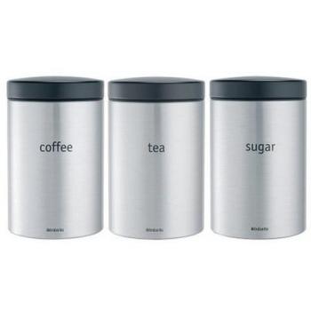Brabantia Tea - Tarros para té, café y azúcar