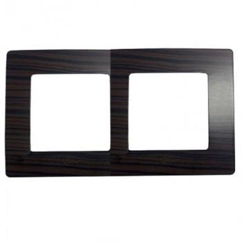 Legrand 397092 Marco enchufe, madera oscura