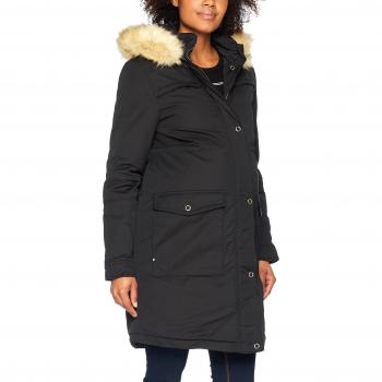 MAMALICIOUS Mlicy Parka Coat, Abrigo de la Maternidad para Mujer, Negro