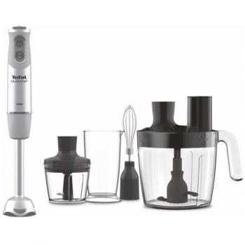 Batidora de Mano Tefal Quickchef HB65LD - 1000W, 4 Velocidades, Capacidad 800ml, Color Gris Plateado