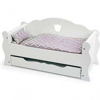 Small Foot 12024-Cama de Madera para muñecas