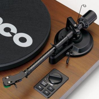 Lenco LS-600WA Tocadiscos Bluetooth de 2 Velocidades en Madera con Altavoces Externos de 60W