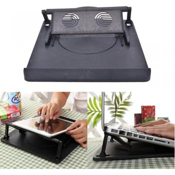 Soporte para Notebook Girevole 360° con Base de Refrigeración y Disipador