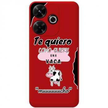 Funda Silicona Líquida Roja para Xiaomi Poco M6 4G con Diseño de Vaca