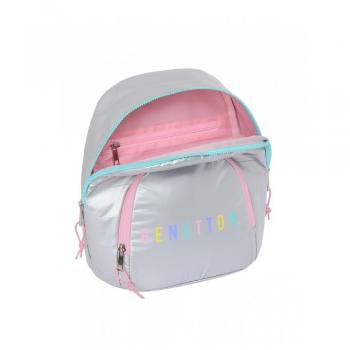 MINI MOCHILA BENETTON SILVER - Mochila de Paseo con Asa de Mano y Garantía Safta 2024