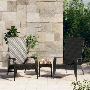 Silla de jardín Adirondack ratán sintético negra vidaXL