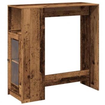 Mesa alta con estantes de madera envejecida 101x40x103,5 cm Marrón