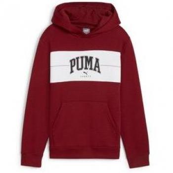 Sudadera con capucha Puma Squad para niño en color rojo y blanco, talla 152