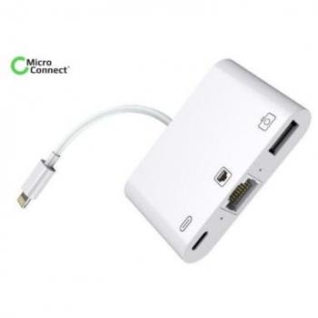 Adaptador Microconnect Lightning Macho a RJ45 Hembra con Conexión Rápida para iPhone y iPad