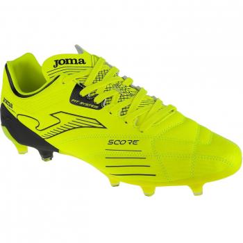 Joma Score 2309 FG - Botas de fútbol amarillas masculinas, características: diseño ligero, suela con tacos FG para césped firme, material sintético resistente al agua, plantilla acolchada para mayor comodidad