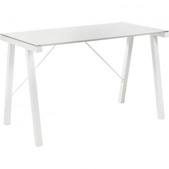 Mesa de escritorio Tiphoon de diseño moderno con estructura de metal y superficie de cristal - El Corte Inglés