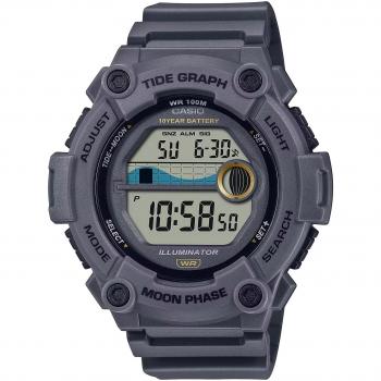 Casio Collection WS-1300H-8AVEF Reloj Digital para Hombre con Fases Lunares, Indicador de Mareas, Cronómetro, 3 Alarmas, Pantalla LCD, Correa de Resina Gr