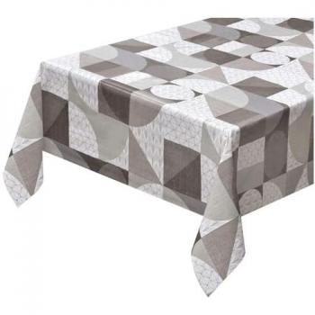 Mantel Antimanchas Moderno Plastificado 140x240 cm Diseño Geométrico