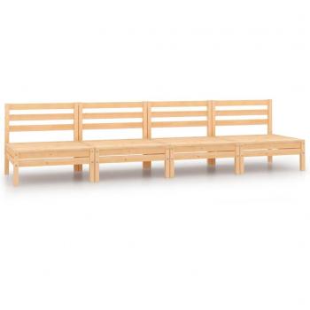 vidaXL Garden Middle Sofas 4 pcs Solid Pinewood