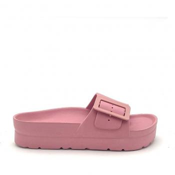Chanclas Lovett para mujer de goma con plataforma en color rosa