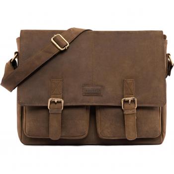 LEABAGS Cambridge bolso bandolera de auténtico cuero búfalo en el estilo vintage - SugarCane