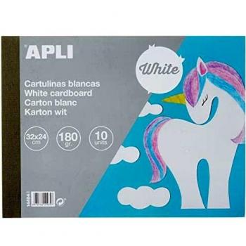 APLI 14484 - Bloc de cartulinas blancas 32 x 24 cm 10 hojas