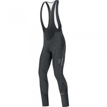 GORE BIKE WEAR-Hombre - Culote largo con tirantes+ OXYGEN WINDSTOPPER Soft Shell, color, negro, talla S