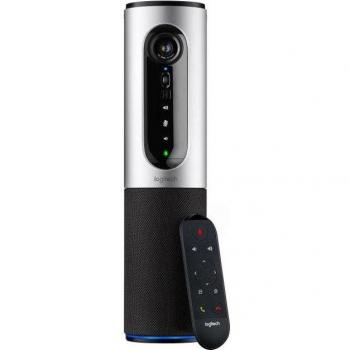 Logitech ConferenceCam Connect Portable All-In-One Videoconferencing System with Bluetooth Speakerphone, Full HD 1080p Camera, USB and Wi-Fi Connectivity, Silver/Black