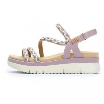 Sandalias de cuña de piel Pikolinos Palma W4N-0526 para mujer en color malva