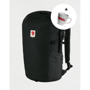 Mochila Fjällräven Ulvö Rolltop 30L negra con capacidad de 30 litros, diseño rolltop, resistente al agua, fabricada en material reciclado, cuenta con compartimento principal espacioso y bolsillo frontal con cre