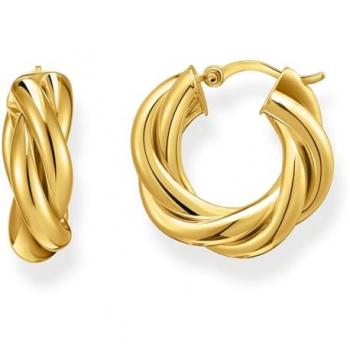 Thomas Sabo Gold Plated Intertwined Hoop Earrings for Women - CR742-413-39