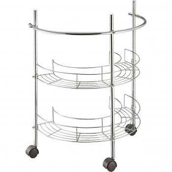 Estantería de Acero Inoxidable Plateado para Bajo Lavabo con Barra Toallera de Metal Cromado, Dimensiones 66.5x34x54.5 cm