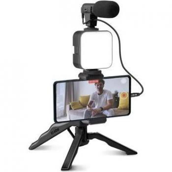 Set de Video en Vivo 116317: Mini Trípode, Micrófono y Luz con Control Remoto