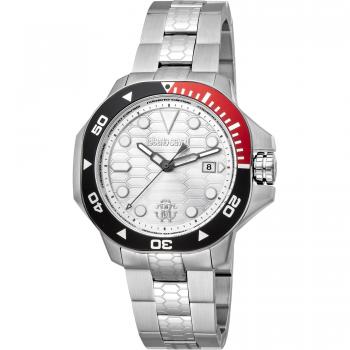 Roberto Cavalli Men's Silver Gray Dial Watch with Silver Gray Strap