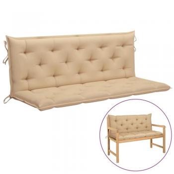 Beige Oxford Fabric Garden Bench Cushion Set 150 cm (2 pcs)