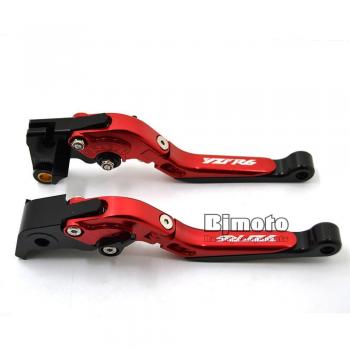 1 par de palancas de cambio y freno de BJ Global ajustables, plegables y extensibles en CNC para motos Yamaha