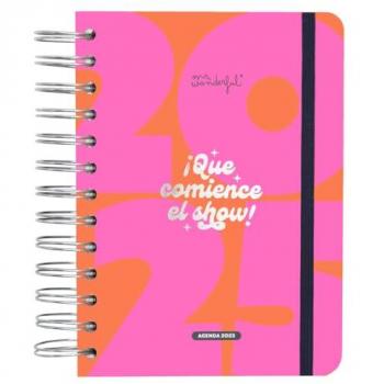 Agenda Wonder Pequeña 2025 Diaria - ¡Que Comience El Show! - Incluye 8 Hojas de Pegatinas y Frases Diarias Motivacionales