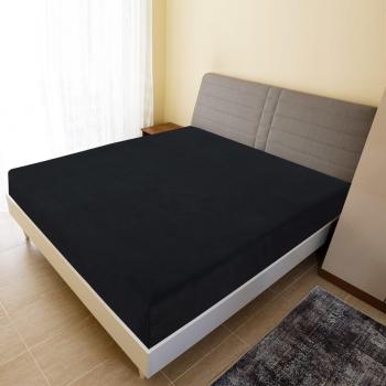 Sábanas bajeras jersey 2 piezas negro 140x200 cm algodón