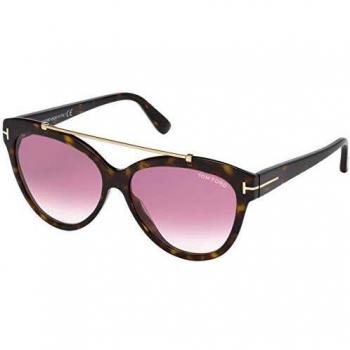 Tom Ford Womens Sunglasses 0518 Livia 52z Dark Havana Gradient Mirror Violet - Brown - One Size