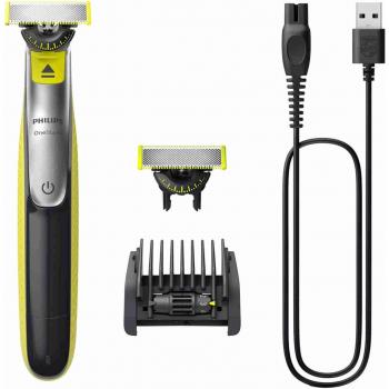 Philips OneBlade 360 - Maquinilla de Afeitar Híbrida, Regulador de Barba y Afeitadora Eléctrica, con Lamas 360 Innovadoras y Peine Ajustable 5 en 1 (