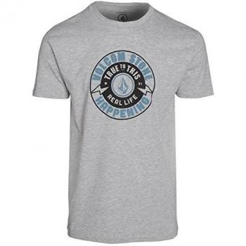Volcom Thunder Bolt BSC S/S - Camiseta manga corta para hombre, color gris, talla XS