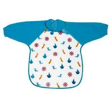Kiokids 1817 - Babero con mangas, unisex, color azul