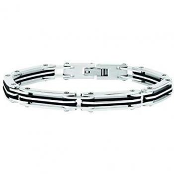 Sector No Limits Pulsera para hombre, Colección ENERGY, larga 21,5 cm, de acero y PVD negro - SAFT22