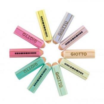 Giotto Happy Gomma Expositor de 40 Gomas de Borrar - Forma de Lápiz - Colores Pastel