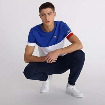 Le Coq Sportif Tri tee SS N°1 Camiseta, Hombre, n.o.w/Cobalt/Pur Rouge, L