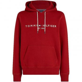 Tommy Hilfiger Red Cotton Hoodie for Men - XXL Regular Fit with Logo